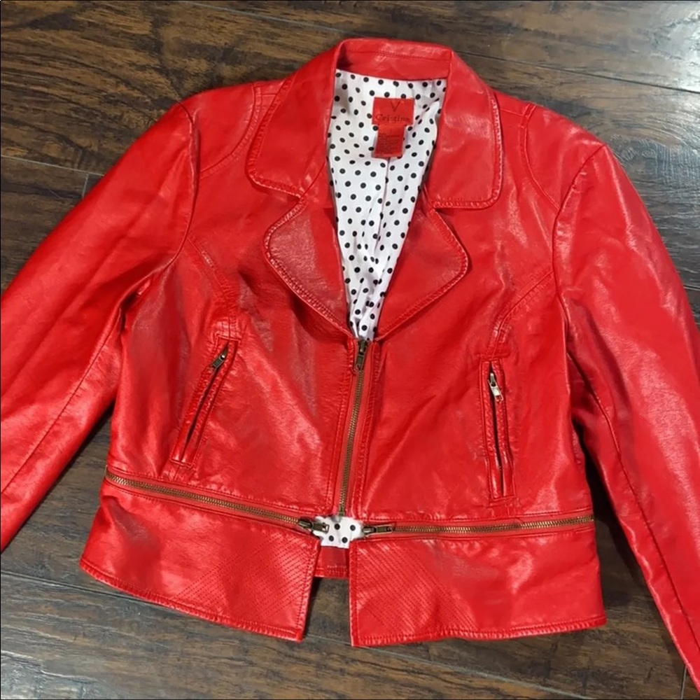 Faux Leather red Jacket